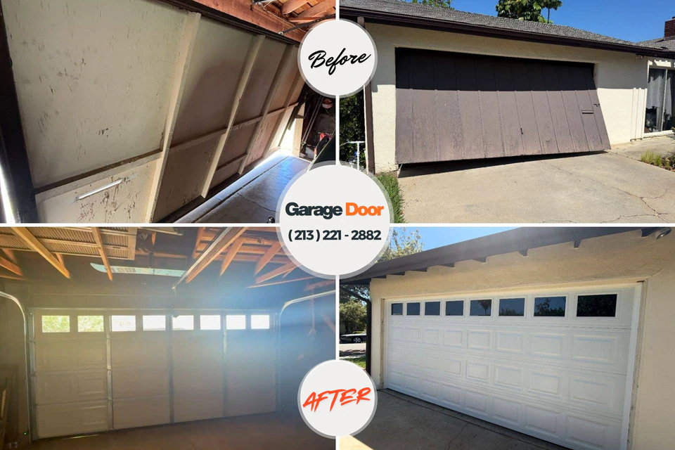 Before and after: garage door repair 27949